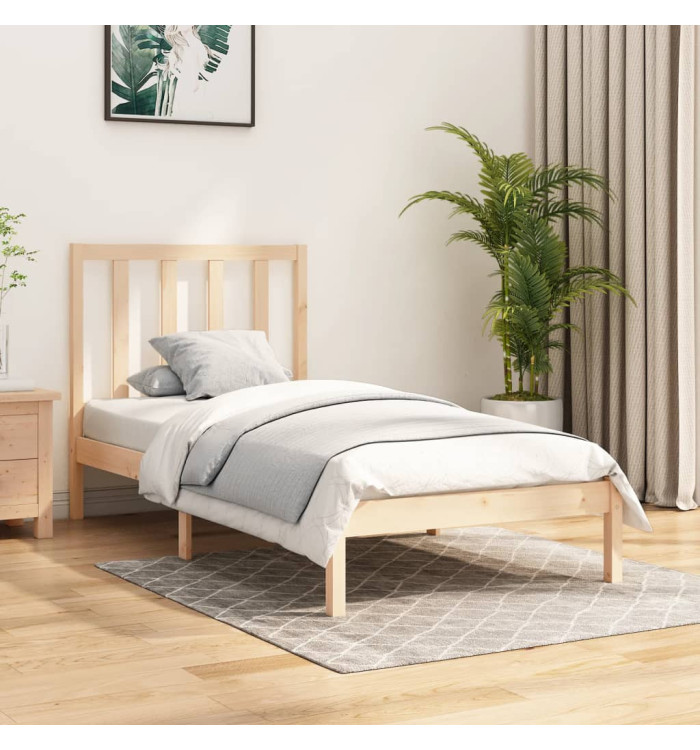 Cadre de lit sans matelas bois massif de pin 100x200 cm | Mobilier & Déco
