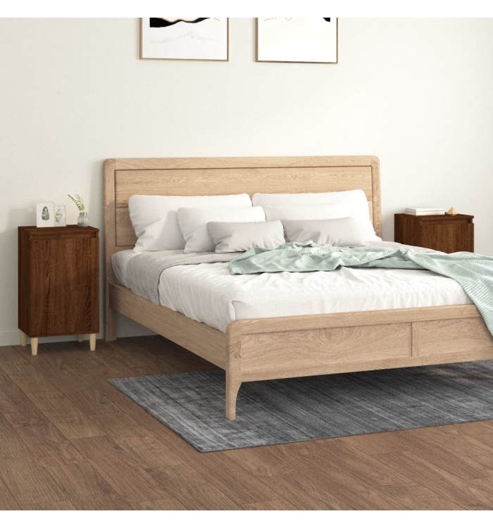 Tables de chevet 2pcs chêne marron 40x35x70cm bois d'ingénierie | Mobilier & Déco