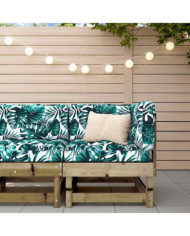 Canapé d'angle avec coussins bois de pin imprégné | Mobilier & Déco