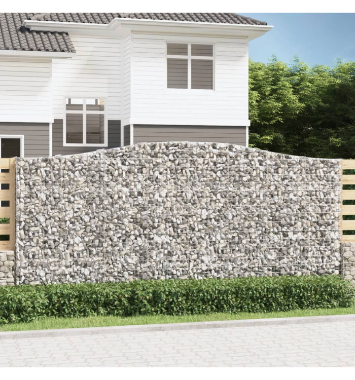 Paniers à gabions arqués 3 pcs 400x50x180/200 cm Fer galvanisé | Mobilier & Déco