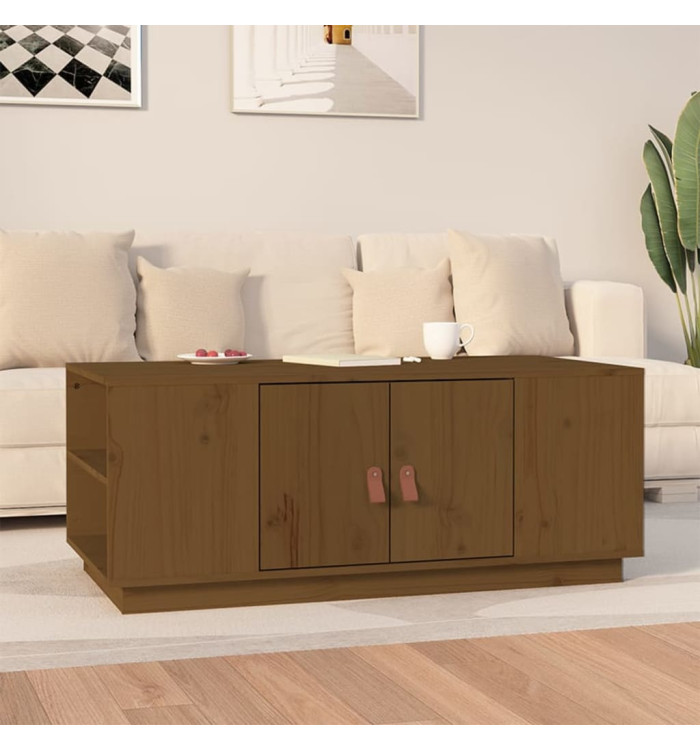 Table basse Marron miel 100x50x41 cm Bois massif de pin | Mobilier & Déco