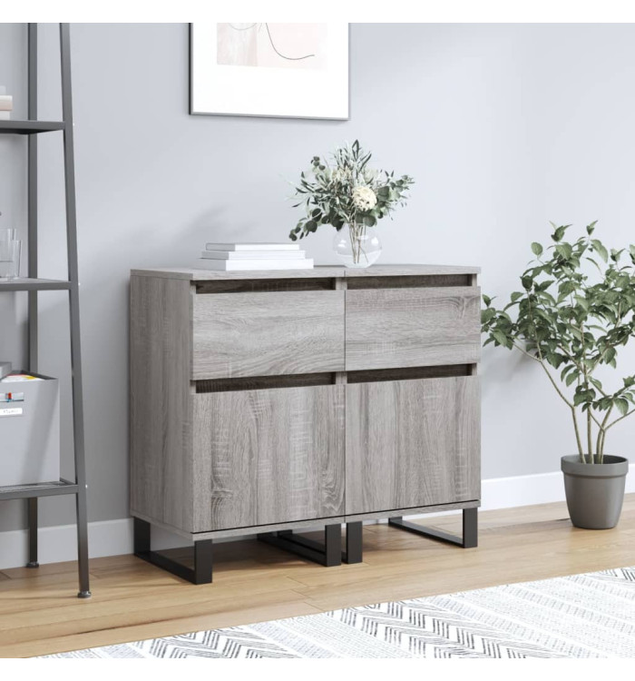 Buffets 2 pcs sonoma gris 40x35x70 cm bois d'ingénierie | Mobilier & Déco