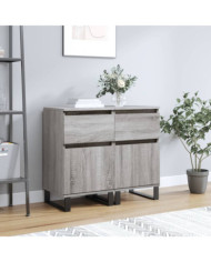 Buffets 2 pcs sonoma gris 40x35x70 cm bois d'ingénierie | Mobilier & Déco