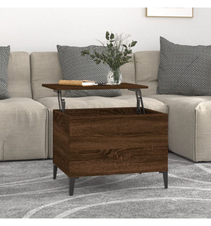 Table basse Chêne marron 60x44,5x45 cm Bois d'ingénierie | Mobilier & Déco