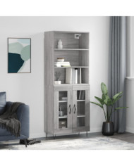 Buffet haut Sonoma gris 69,5x34x180 cm Bois d'ingénierie | Mobilier & Déco