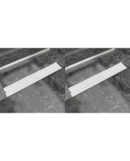 Drain de douche linéaire 2 pcs 730 x 140 mm Acier inoxydable | Mobilier & Déco