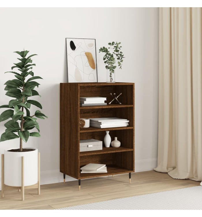 Buffet haut chêne marron 57x35x90 cm bois d'ingénierie | Mobilier & Déco