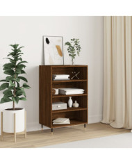Buffet haut chêne marron 57x35x90 cm bois d'ingénierie | Mobilier & Déco