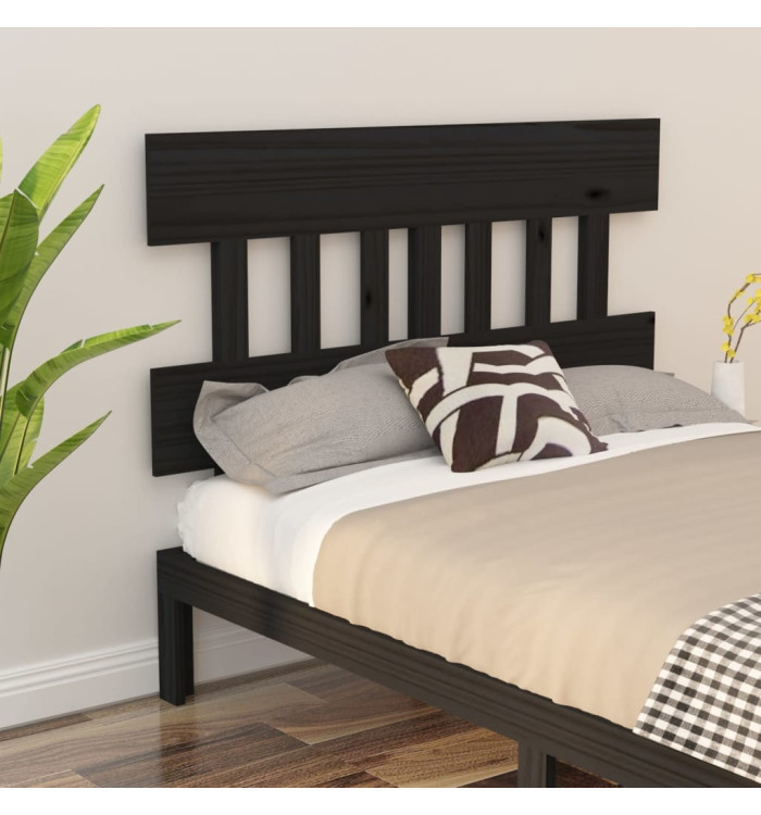 Tête de lit Noir 143,5x3x81 cm Bois massif de pin | Mobilier & Déco