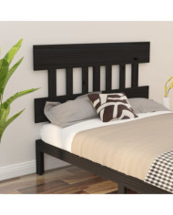 Tête de lit Noir 143,5x3x81 cm Bois massif de pin | Mobilier & Déco