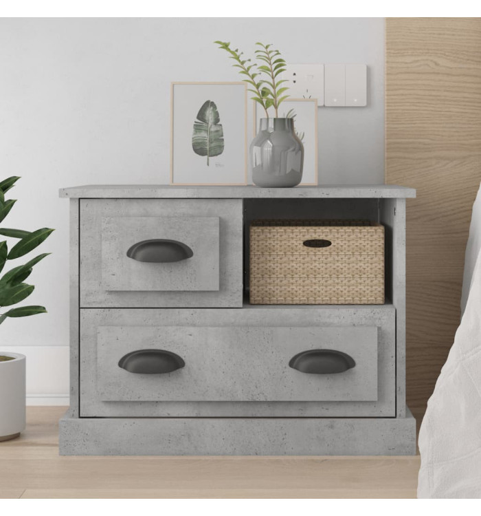 Table de chevet gris béton 60x39x45 cm | Mobilier & Déco