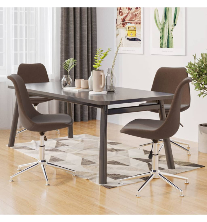 Chaises pivotantes à manger lot de 4 marron tissu | Mobilier & Déco