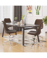 Chaises pivotantes à manger lot de 4 marron tissu | Mobilier & Déco