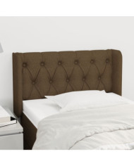 Tête de lit avec oreilles Marron Foncé 83x16x78/88 cm Tissu | Mobilier & Déco