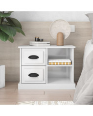 Table de chevet blanc brillant 60x35,5x45 cm | Mobilier & Déco