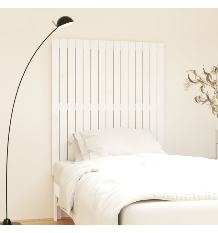 Tête de lit murale Blanc 95,5x3x110 cm Bois massif de pin | Mobilier & Déco