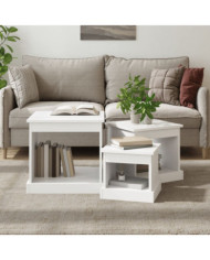 Tables basses 3 pcs blanc bois d'ingénierie | Mobilier & Déco