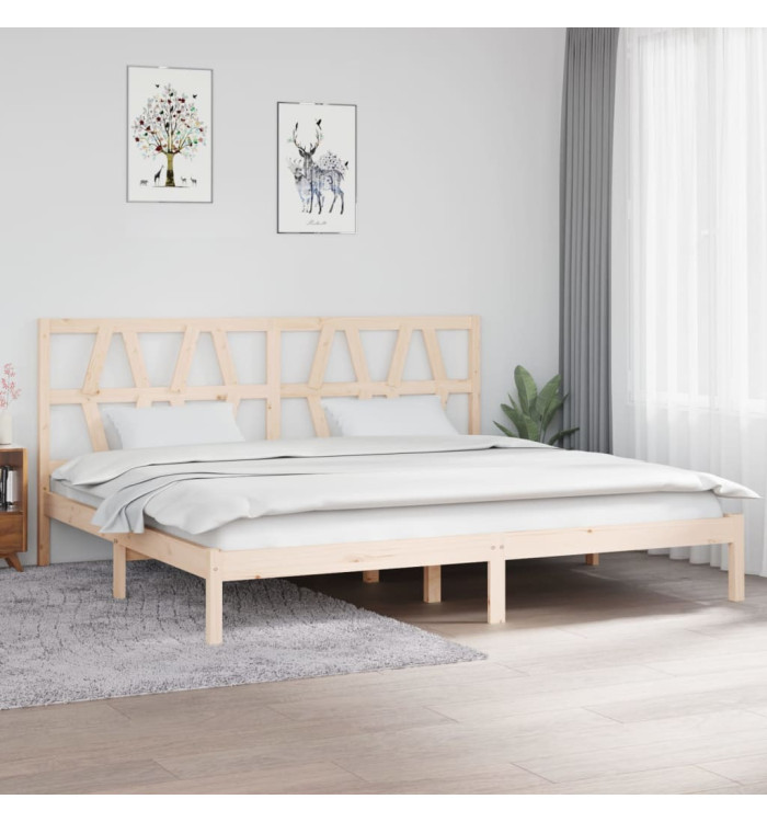 Cadre de lit sans matelas bois massif 200x200 cm | Mobilier & Déco