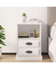 Table de chevet blanc brillant 43x36x60 cm | Mobilier & Déco