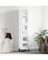 Buffet haut Blanc 34,5x32,5x180 cm Bois d'ingénierie | Mobilier & Déco