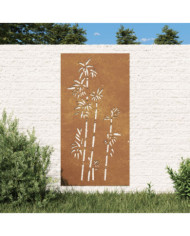 Décoration murale jardin 105x55 cm acier corten design bambou | Mobilier & Déco