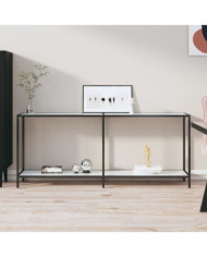 Table console Blanc 180x35x75,5 cm Verre trempé | Mobilier & Déco
