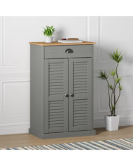 Armoire à chaussures VIGO gris 60x35x96 cm bois massif de pin | Mobilier & Déco
