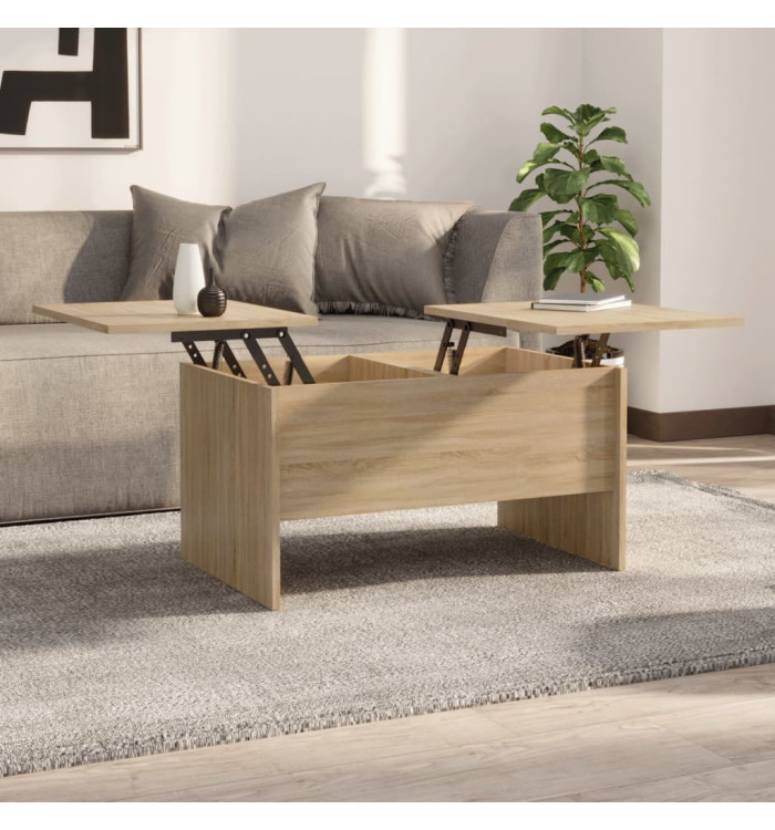 Table basse chêne sonoma 80x50x42,5 cm bois d'ingénierie | Mobilier & Déco