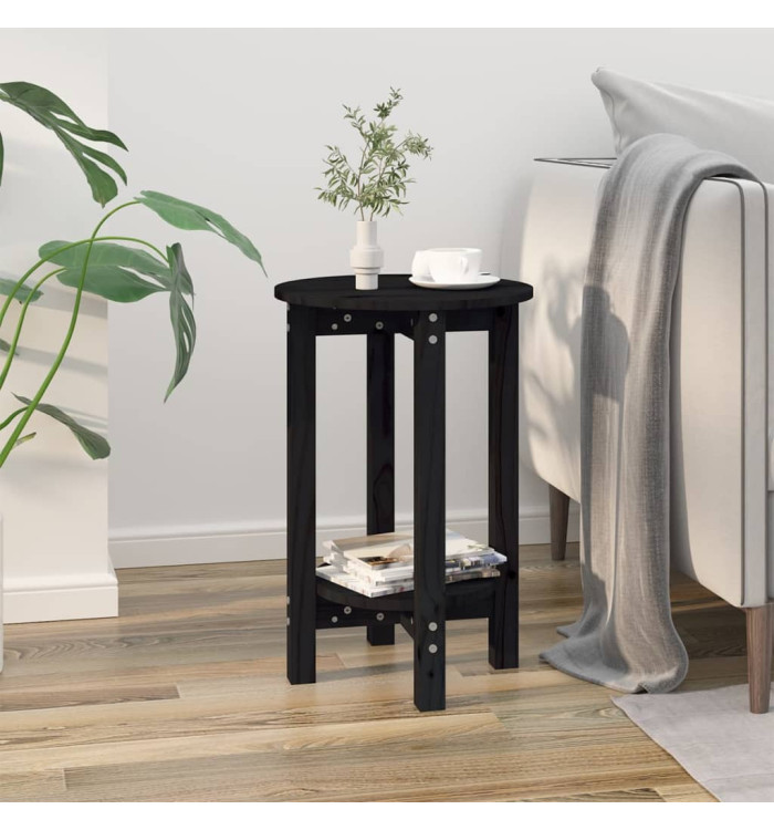 Table basse Noir Ø 40x60 cm Bois massif de pin | Mobilier & Déco