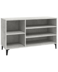Armoire à chaussures Gris béton 102x36x60 cm Bois d'ingénierie | Mobilier & Déco