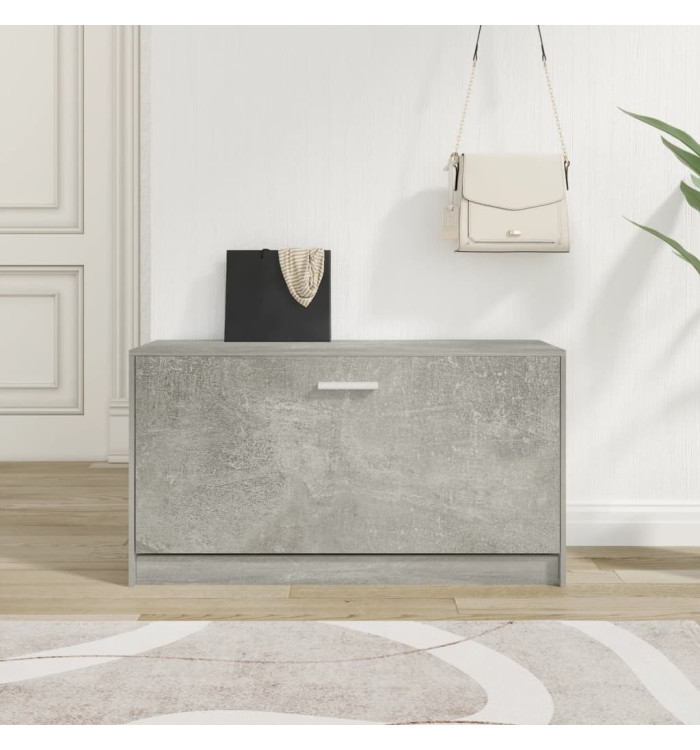 Banc à chaussures Gris béton 80x24x45 cm Bois d'ingénierie | Mobilier & Déco