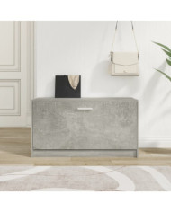 Banc à chaussures Gris béton 80x24x45 cm Bois d'ingénierie | Mobilier & Déco