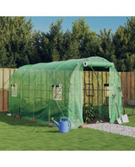 Serre avec cadre en acier vert 8 m² 4x2x2 m | Mobilier & Déco