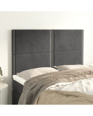Têtes de lit 4 pcs Gris foncé 72x5x78/88 cm Velours | Mobilier & Déco