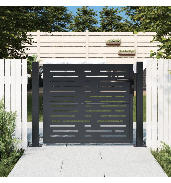 Portail de jardin anthracite 105x105 cm conception de carré | Mobilier & Déco