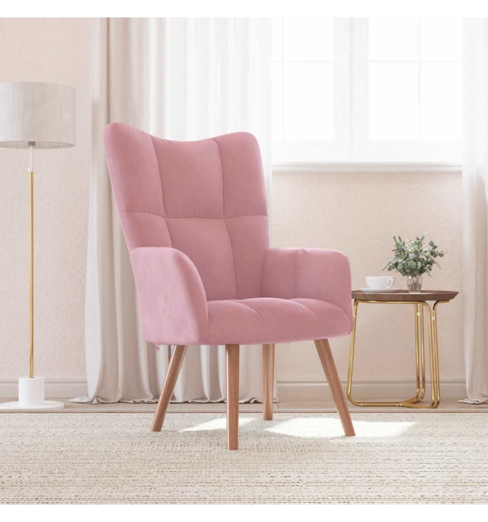 Chaise de relaxation Rose Velours | Mobilier & Déco