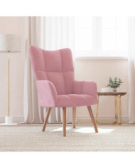 Chaise de relaxation Rose Velours | Mobilier & Déco