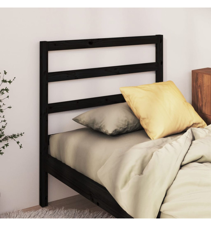 Tête de lit Noir 81x4x100 cm Bois massif de pin | Mobilier & Déco