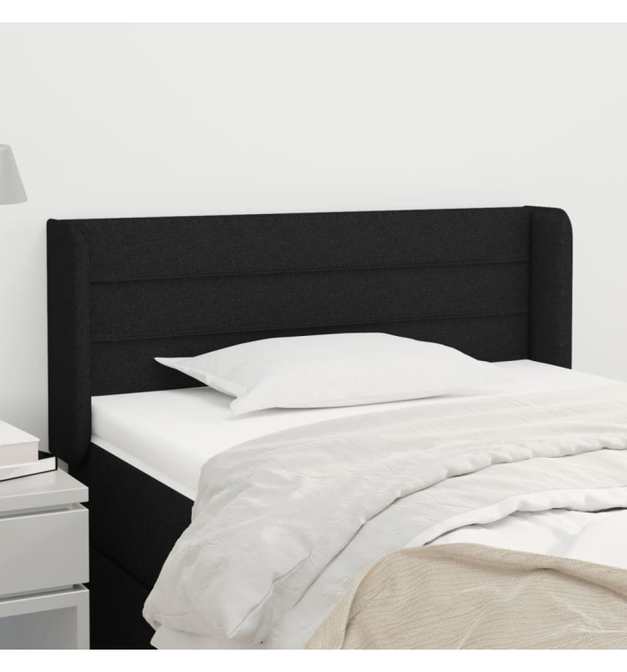 Tête de lit avec oreilles Noir 103x16x78/88 cm Tissu | Mobilier & Déco