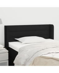 Tête de lit avec oreilles Noir 103x16x78/88 cm Tissu | Mobilier & Déco