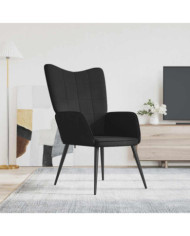 Chaise de relaxation Noir Tissu | Mobilier & Déco