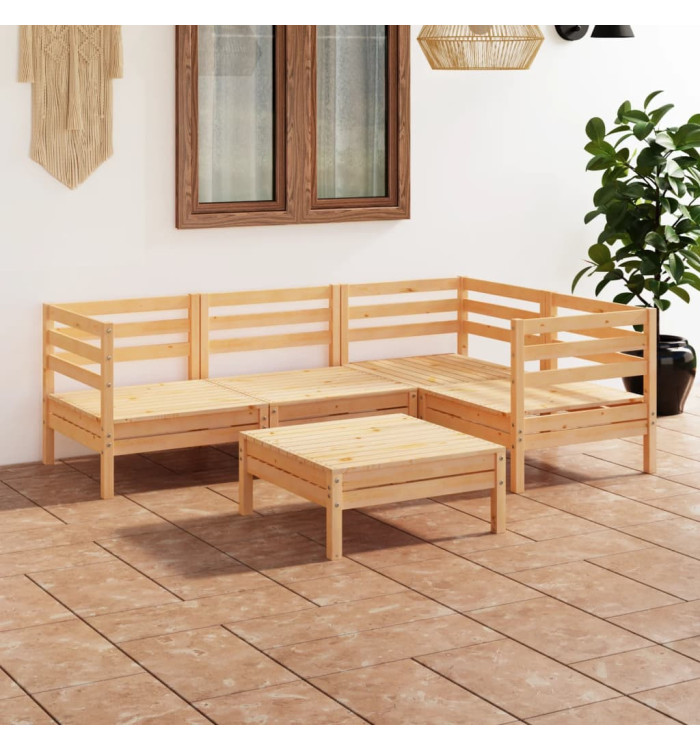 Salon de jardin 5 pcs Bois de pin massif | Mobilier & Déco