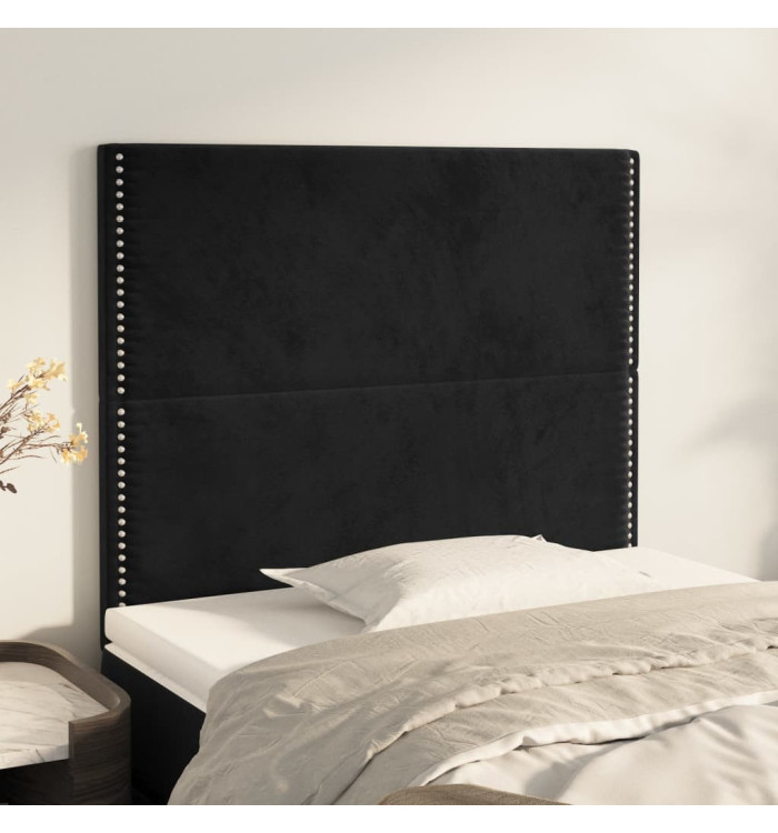 Têtes de lit 2 pcs Noir 100x5x78/88 cm Velours | Mobilier & Déco