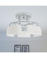 Plafonnier avec 5 globes ellipsoïdes pour ampoules E14 200 W | Mobilier & Déco