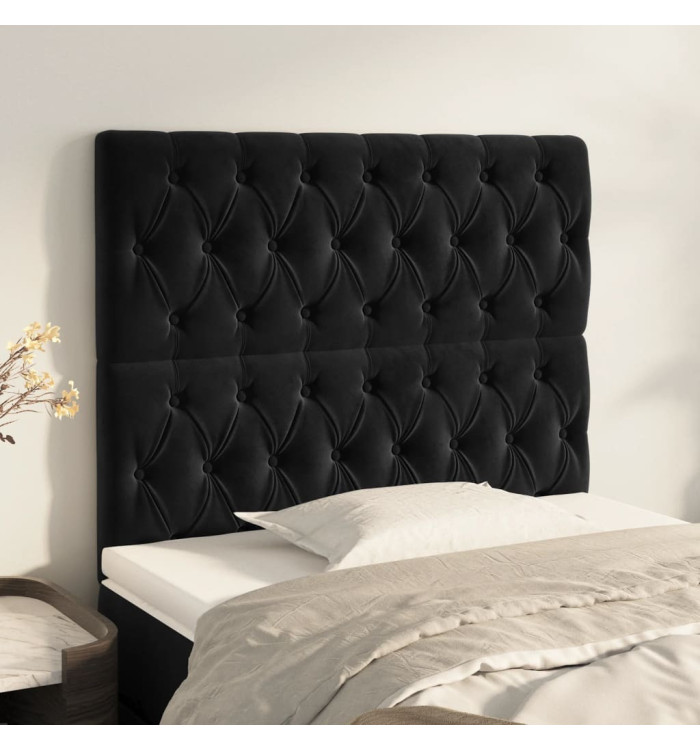 Têtes de lit 2 pcs Noir 90x7x78/88 cm Velours | Mobilier & Déco