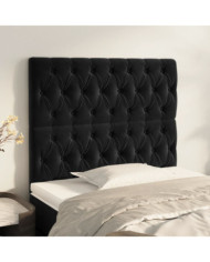 Têtes de lit 2 pcs Noir 90x7x78/88 cm Velours | Mobilier & Déco