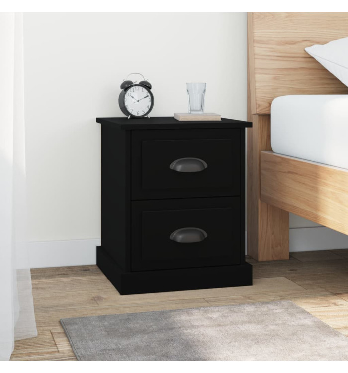 Table de chevet noir 39x39x47,5 cm bois d’ingénierie | Mobilier & Déco