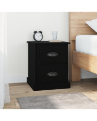 Table de chevet noir 39x39x47,5 cm bois d’ingénierie | Mobilier & Déco