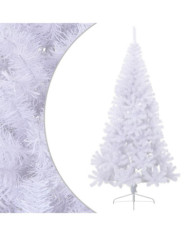 Sapin de Noël artificiel moitié avec support blanc 210 cm PVC | Mobilier & Déco