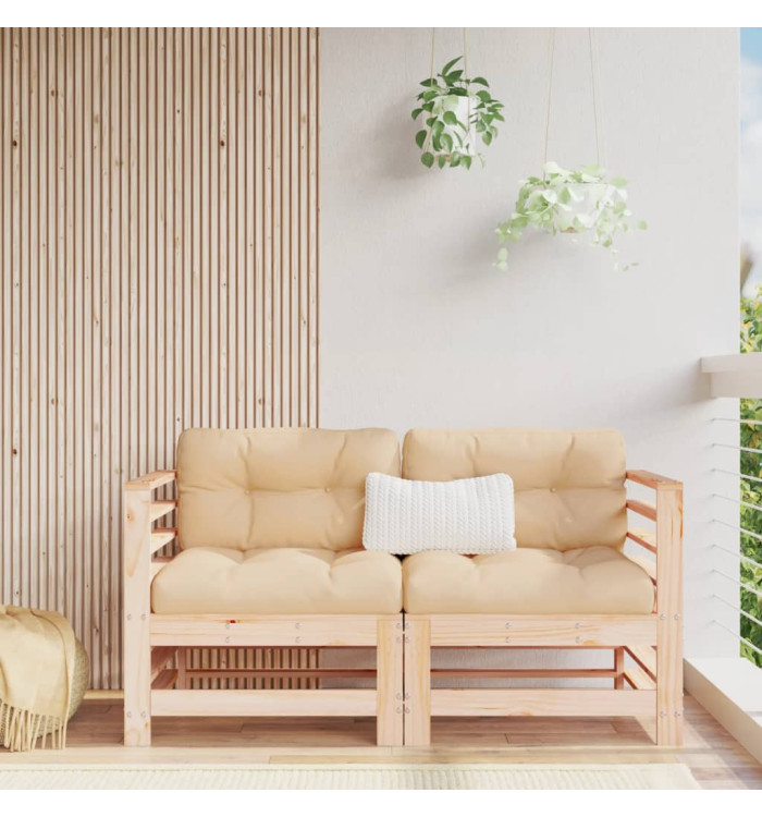 Canapés d'angle avec coussins 2 pcs bois de pin massif | Mobilier & Déco